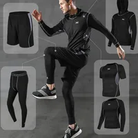 Ensemble de fitness pour homme 5 pièces en compression stylée