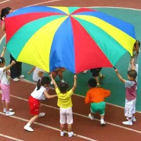 Fun rainbow sail for children's games - quality material with sewn handles for easier handling