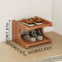 Bamboo botník - Space-saving multi-level organizer for wardrobe and hallway, durable wooden design