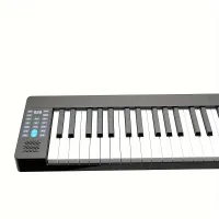 Compact smart piano with 61 keys - online music teaching, external audio and headphones, standard size, LED display, USB