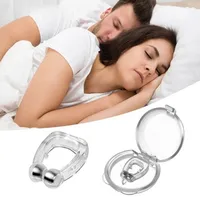 Magnetic silicone nose clip against snoring