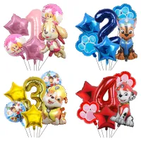 Baloane de aniversare cu numărul Patrula cățelușilor