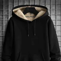 Sweat chaud pour homme "Solid WarmHoodie" en polaire douce avec capuche et graphique - Streetwear pour l'automne et l'hiver, idéal comme cadeau