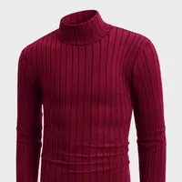 Tricou bărbătesc modern cu guler înalt și textură ribbed