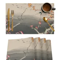 Układanie stołu z motywem chińskiego rysunku wiosennego