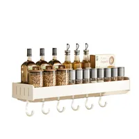 Wall organizer in kitchen with hooks Organizer on root shelf into kitchen Multipurpose organizer 50 x 13.7 x 5.5 cm