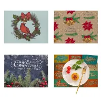 Merry Christmas coasters Santa Claus, Robin and Los with motifs