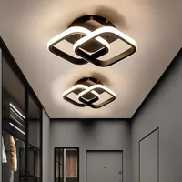 Czarna nowoczesna lampa sufitowa LED do korytarza, sypialni