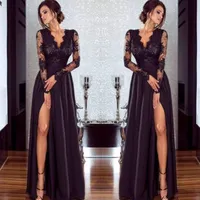 Beautiful evening ball gown with long slit