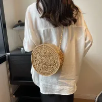 Boho beach bag from rattan in new fashion design