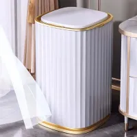 Waterproof smart sensor waste bin with automatic lid for kitchen, bathroom and toilet
