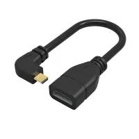 Curved Micro HDMI to HDMI M/F Extension Cable