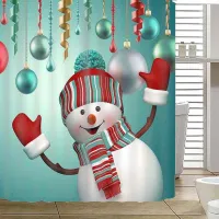 Shower curtain Christmas theme