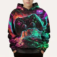 Baby color hoodie with 3D printing gamepad for boys - fashionable and warm