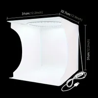 Mini Photo: Portable LED photobox with 6 backgrounds (black, white, yellow, red, green, blue)