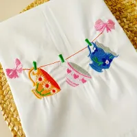 Holiday napkin with embroidery for elegant dining