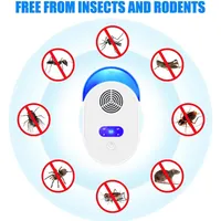 4 módy Ultrazvukový odpudzovač myší Zariadenie na odpudzovanie hmyzu Potkany Pavúky Zabijak komárov