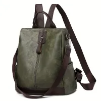 Retro soft backpack for women from ecoskin