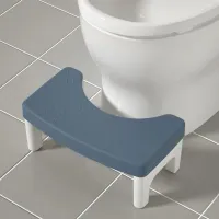 Scaun portabil rotund pentru toaletă, suport din plastic pentru WC, bază antiderapantă pentru toaletă, scaun pentru picioare 39 x 22 x 16 cm