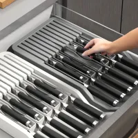 Rozšiřitelný pořadač na nože do zásuvky, organizér na kuchyňské nože, pro 11 nožů