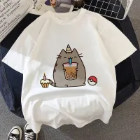 Cute kawaii t-shirt with favorite cat for kids