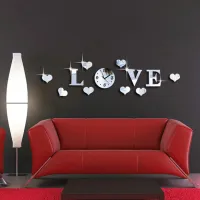 Wall clocks with mirror hearts BU964