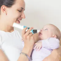 Nosní odsávačka pro kojence s nastavitelným sacím výkonem pro bezpečnou hygienu a volný průchod nosu