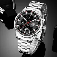 Luxury sports watch for men with calendar and luminescent hands