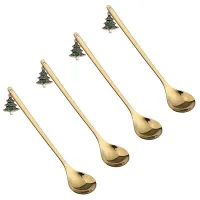 Cuillères de Noël avec sapin 4 pcs