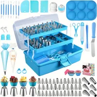 236 piece cake decorating kit with storage box, pastry tips and other aids
