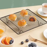 Cooling stainless steel stand without adhesive layer for baking cake, pastries, pie and biscuits