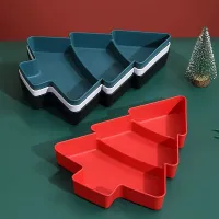 Christmas snack tray in the shape of a tree