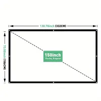 Projection screen 381,0 cm 16:9 HD folding portable film screen wrinkle resistant Suitable for domestic outdoor use in the interior Double-sided projection