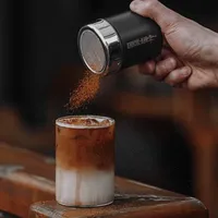 Universal metal shaker for espresso and sugar with fine sieve for perfect spraying