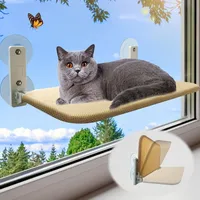 Skládací okenní pelest pro kočky s pevnými přísavkami a robustním ocelovým rámem - Lůžko v hamace u okna pro kočky, pro okna a stěny