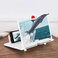 Foldable phone stand with magnifying glass