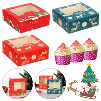 Foldable paper box with window for Christmas candy