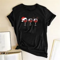 Women's T-shirt with Christmas wine printing