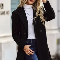 Original women's double-row coat with long sleeve - universal for every occasion