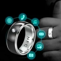 Inteligentný NFC módny vodotesný prsteň Glacer - čierny