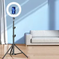 Kör könnyű 33 cm szelfi állvány és telefontartóval, dimmable LED fény