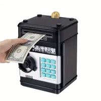 Children's electronic cash box with ATM function - coin and banknote piggy, great gift for children