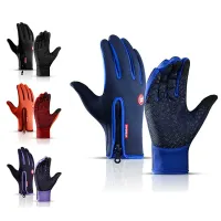 Insoluble winter touch gloves with heating for men and women