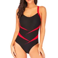 Damski jednoczęściowy strój kąpielowy plus size Zenerita - czerwony