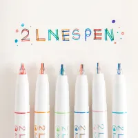 Trends original modern set of two-color stylish markers for decorating workbooks 6 pcs