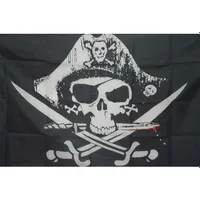 Pirate flag with skull and knives