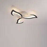 Ceiling LED Lamp 6000K, 3-Flammable, modern flower design, black acrylate, white light - living room, bedroom, dining room