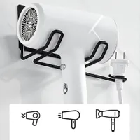 Bathroom holder for hair dryer and other hair appliances