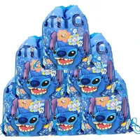 Sac à dos enfantin à cordon pour vêtements de sport et autres - motif animé préféré Stitch