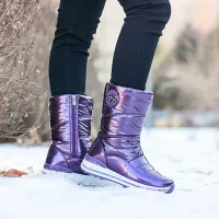 Buty śnieżne dla kobiet w kolorach metalowych